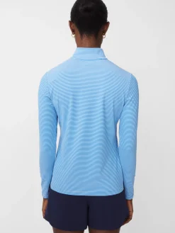 J.McLaughlin Ace 1/4 Zip Top In Stripe-Women Tops