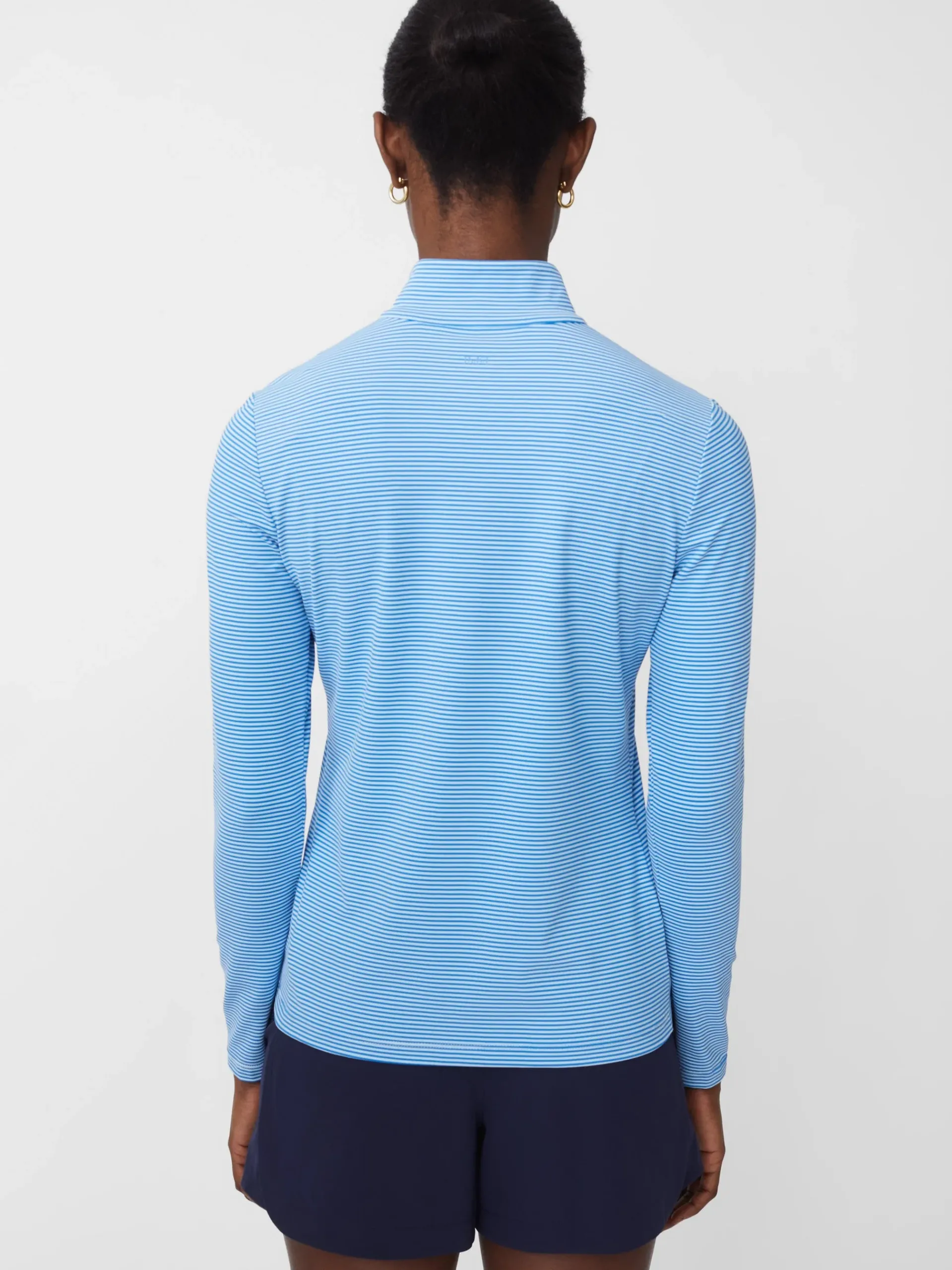 J.McLaughlin Ace 1/4 Zip Top In Stripe-Women Tops