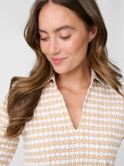 J.McLaughlin Aida 3/4 Sleeve Top In Aberdeen Geo-Women Tops