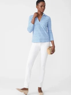 J.McLaughlin Aida 3/4 Sleeve Top In Pocket Square-Women Tops|Tees