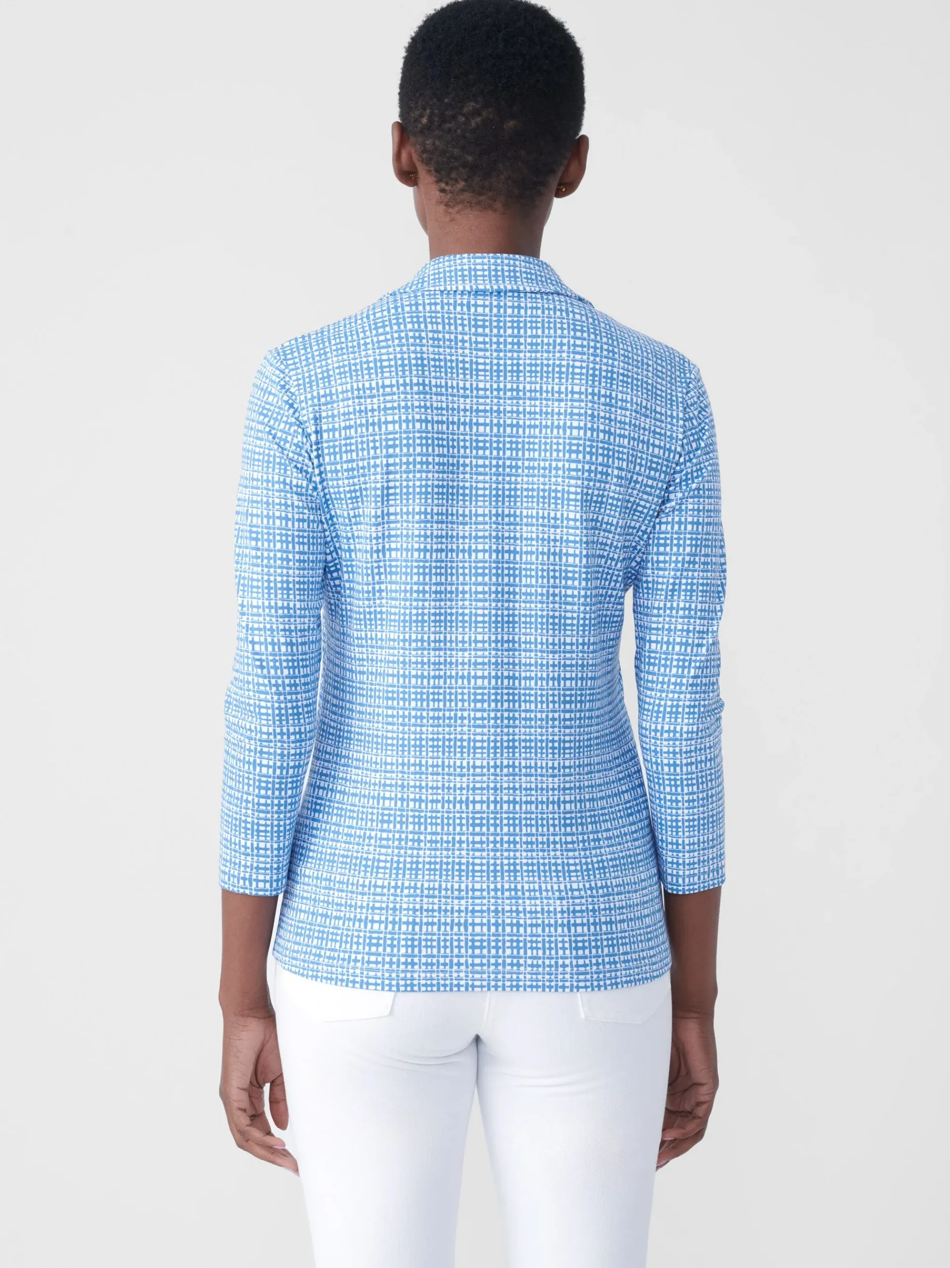 J.McLaughlin Aida 3/4 Sleeve Top In Pocket Square-Women Tops|Tees