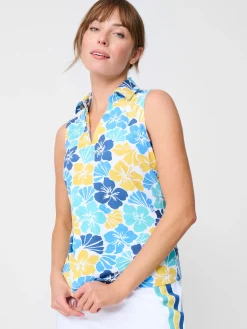 J.McLaughlin Aida Sleeveless Top In Beach Blossom-Women Tops