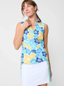 J.McLaughlin Aida Sleeveless Top In Beach Blossom-Women Tops