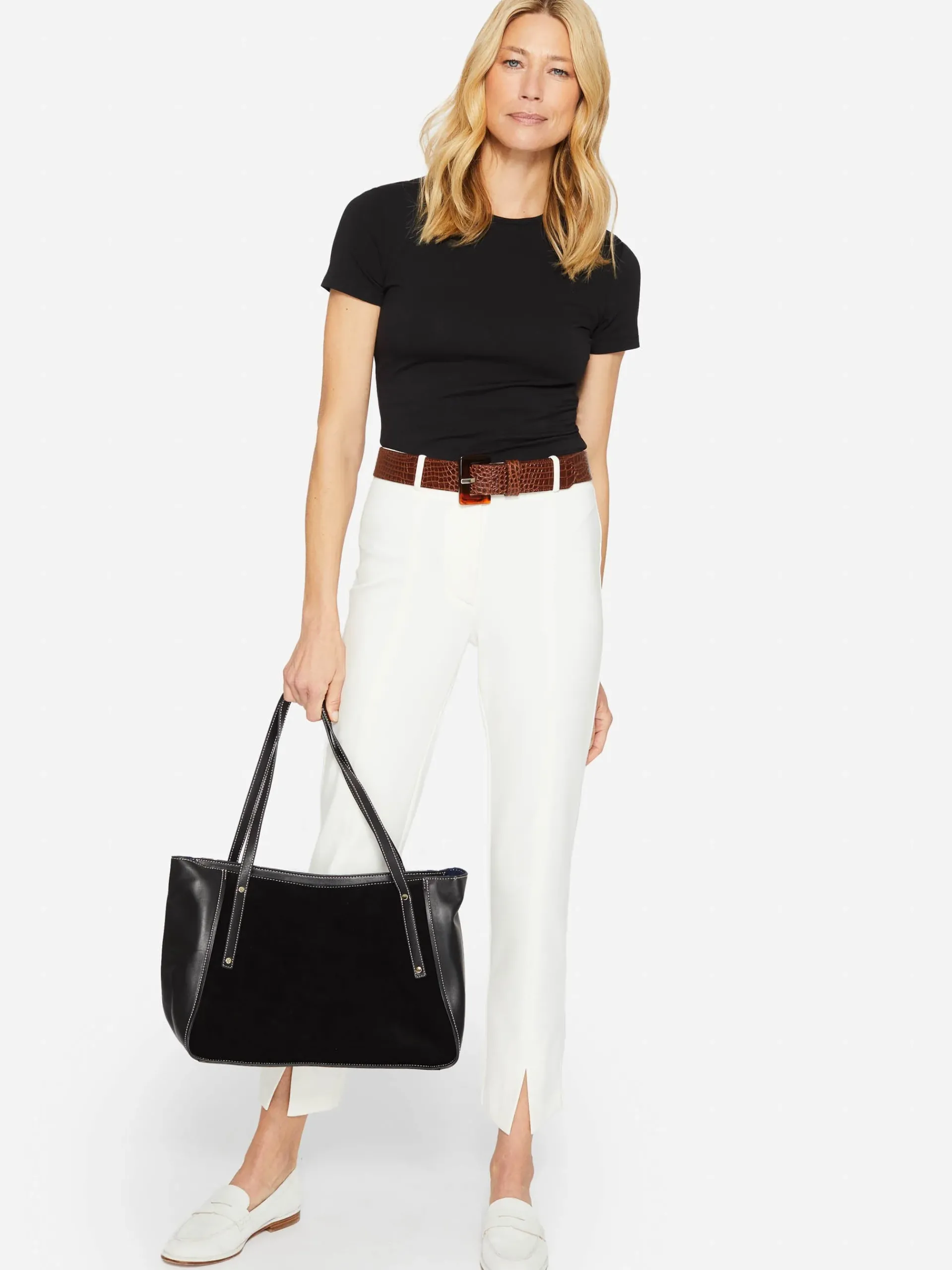 J.McLaughlin Allie Cap Sleeve Tee-Women Tops|Tees