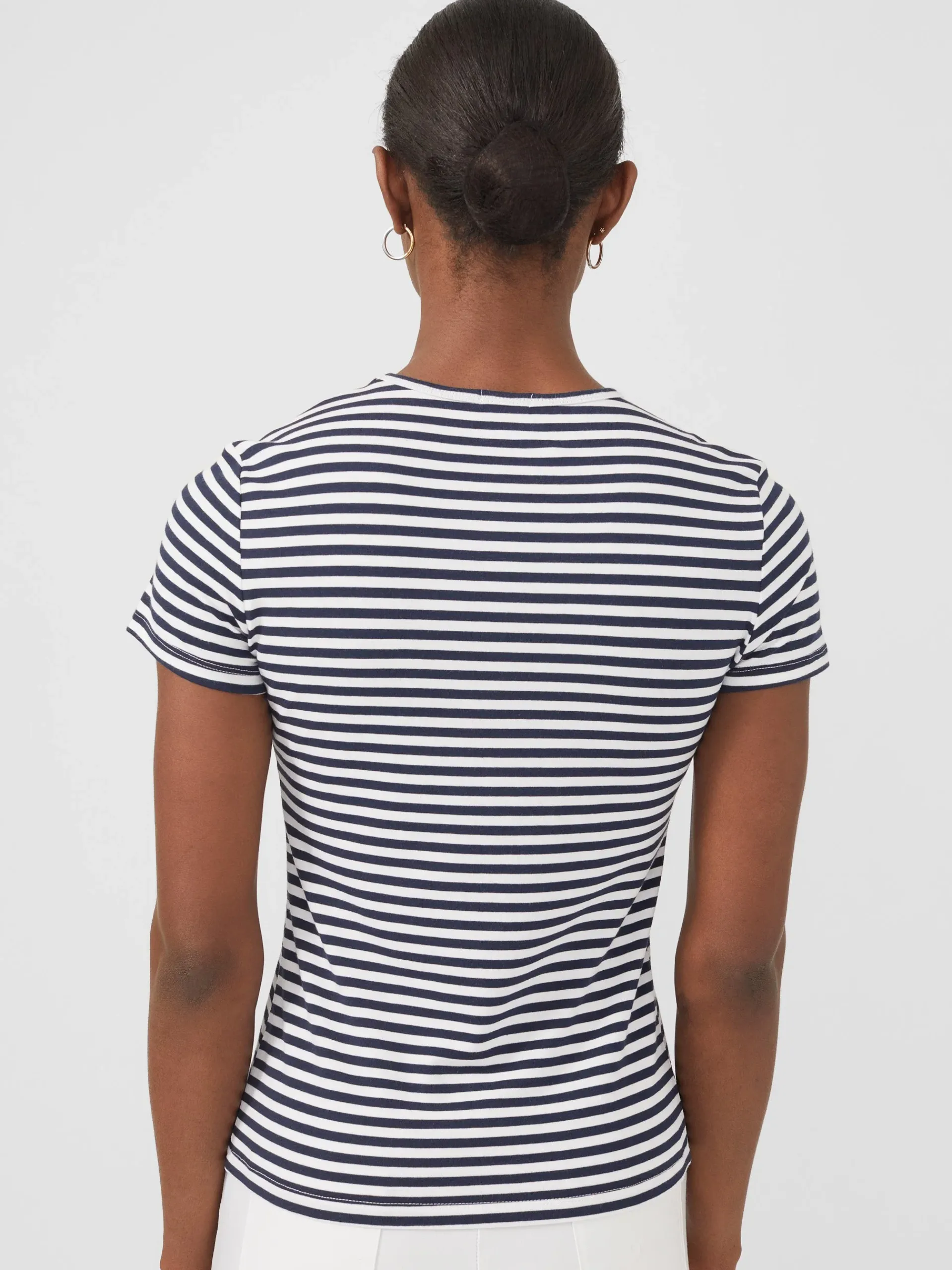 J.McLaughlin Allie Cap Sleeve Tee In Stripe-Women Tops|Tees