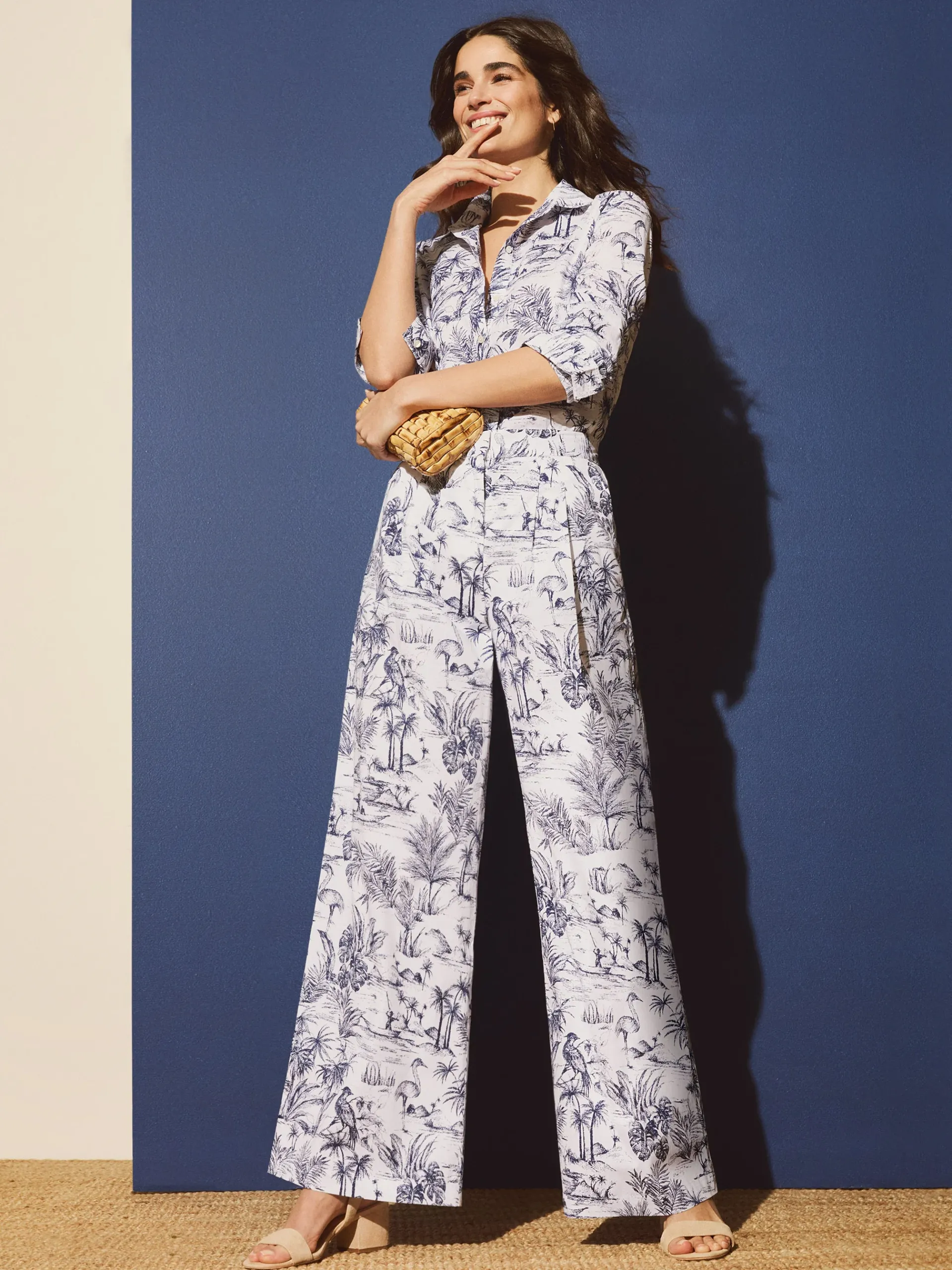 J.McLaughlin Amal Pants In Heron Toile-Women Suits & Sets|Pants