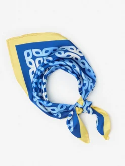 J.McLaughlin Amoura Silk Scarf In Mini Block Chain Square-Women Shoes & Accessories|Scarves