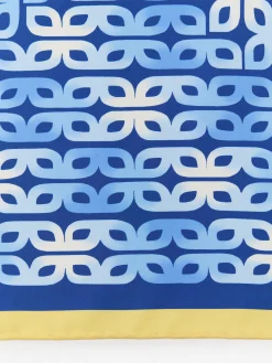 J.McLaughlin Amoura Silk Scarf In Mini Block Chain Square-Women Shoes & Accessories|Scarves