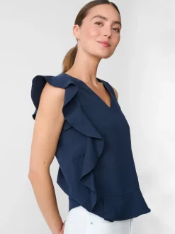 J.McLaughlin Athena Linen Blouse-Women Tops