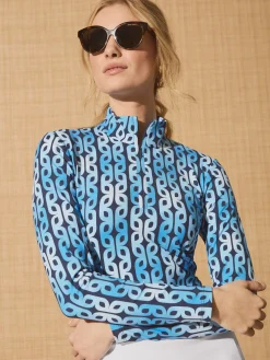 J.McLaughlin Bedford Top In Mini Block Chain-Women Tops