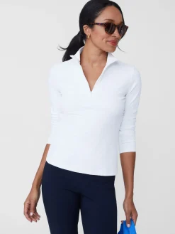 J.McLaughlin Bedford Top In Mini Raffia Jacquard-Women Tops