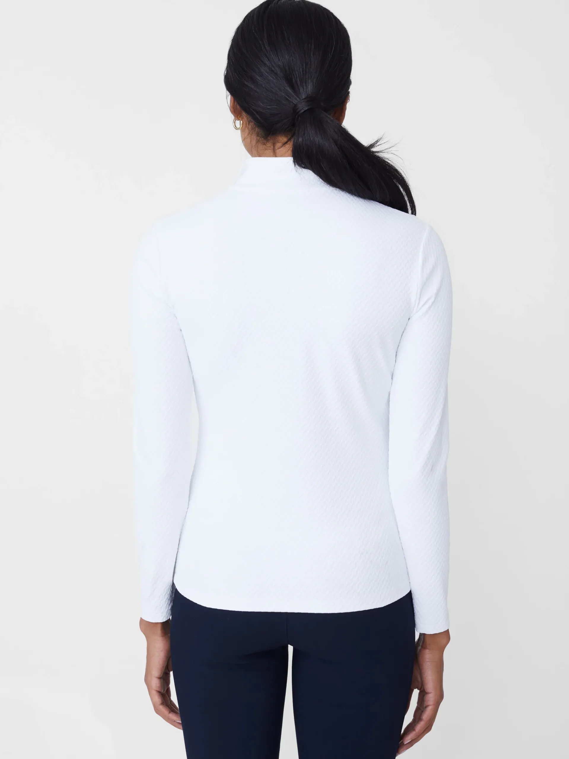 J.McLaughlin Bedford Top In Mini Raffia Jacquard-Women Tops