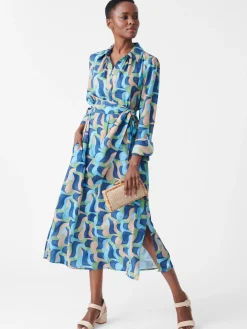 J.McLaughlin Belle Dress In Abstract Chaise-Women Dresses