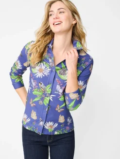 J.McLaughlin Betty Shirt In Jardin Mariposa-Women Tops
