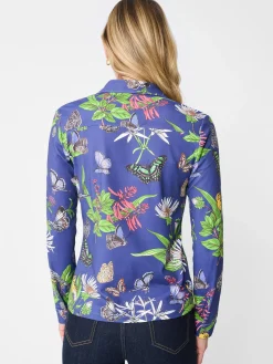 J.McLaughlin Betty Shirt In Jardin Mariposa-Women Tops