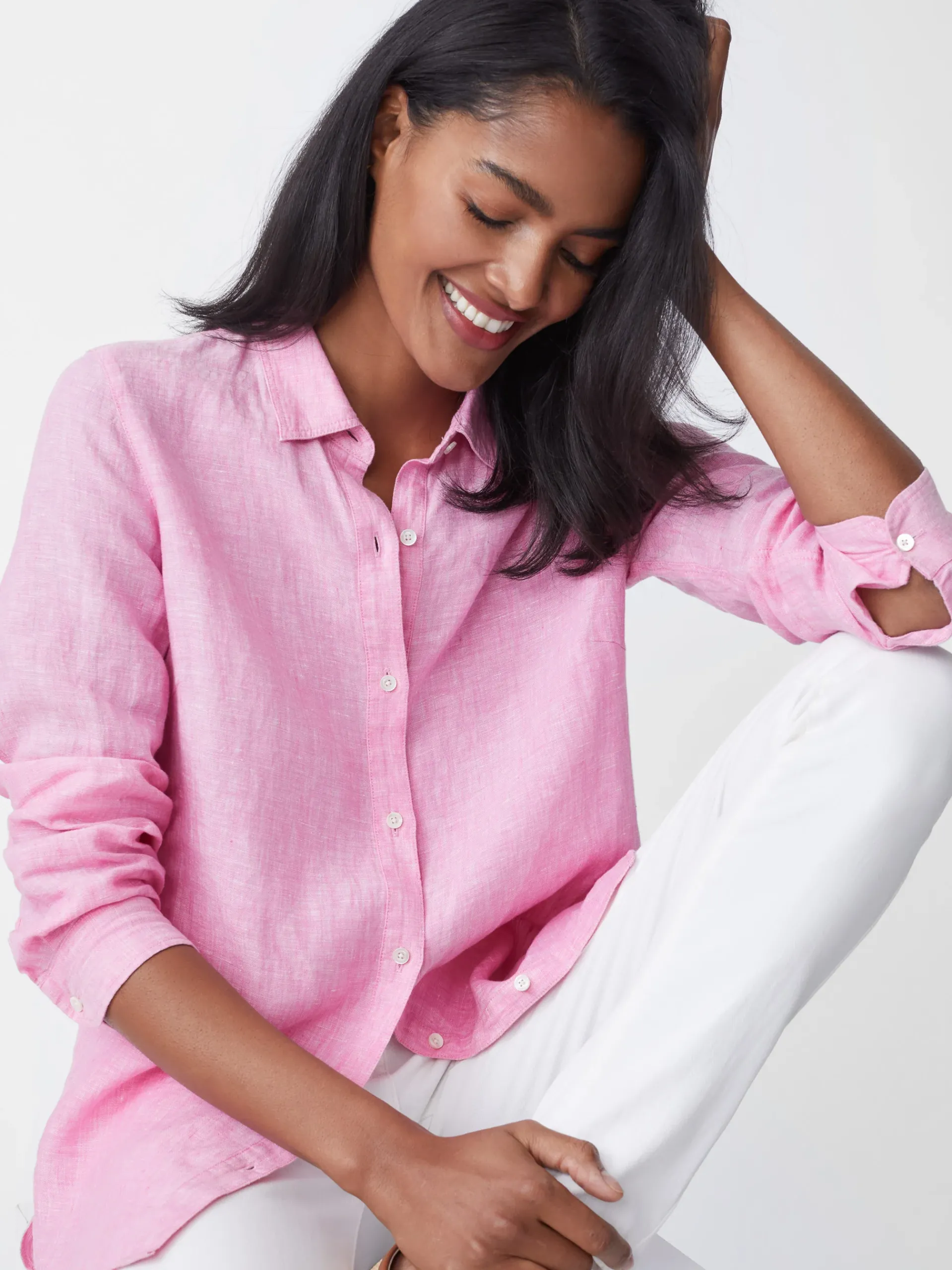J.McLaughlin Britt Linen Shirt-Women Tops