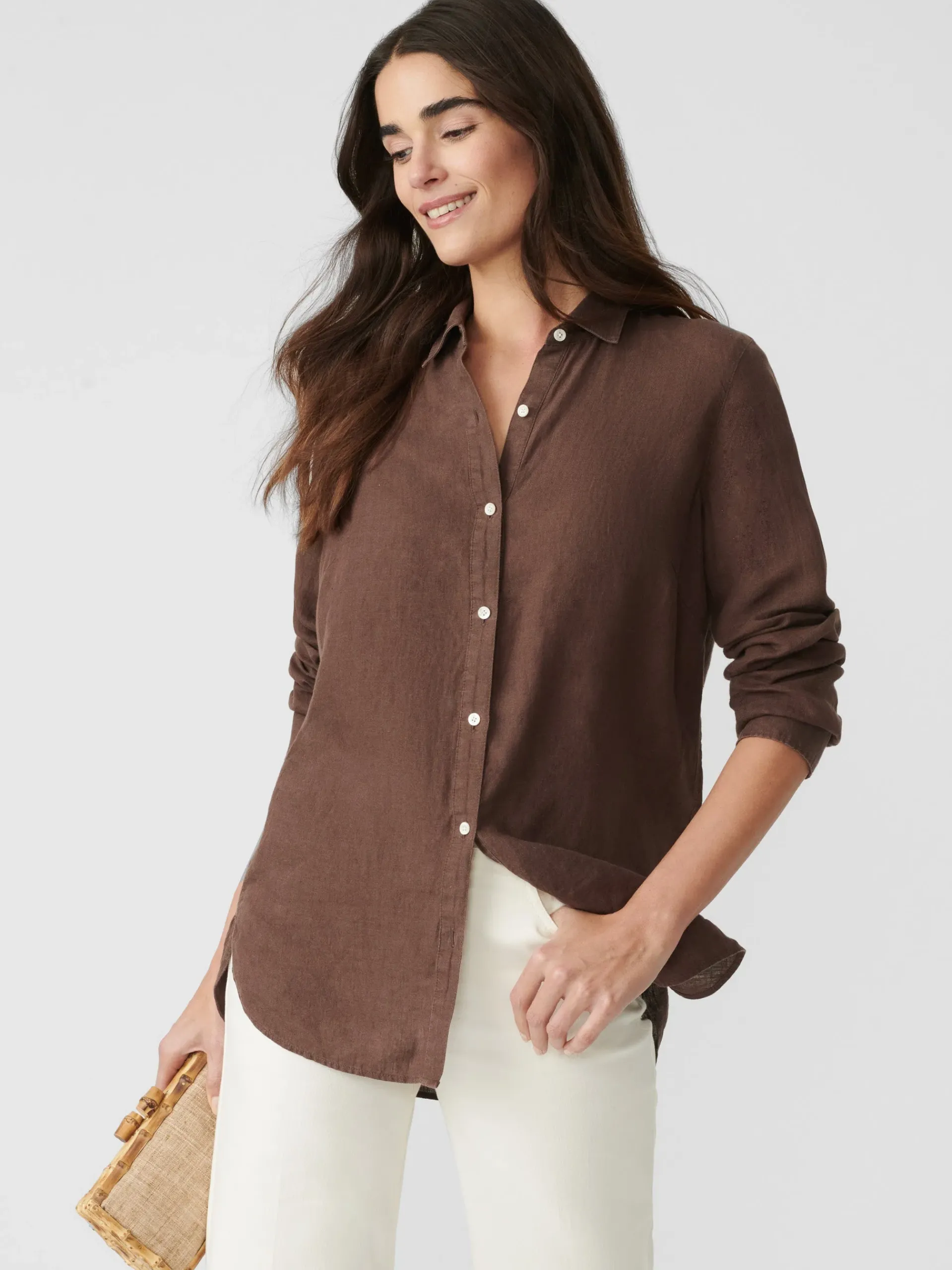 J.McLaughlin Britt Linen Shirt-Women Tops