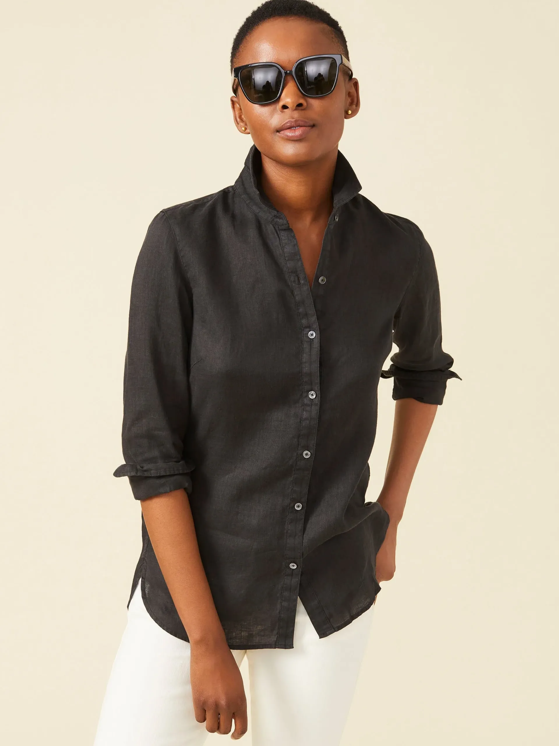J.McLaughlin Britt Linen Shirt-Women Tops