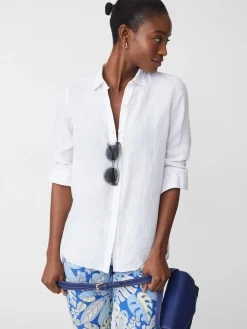 J.McLaughlin Britt Linen Shirt-Women Tops