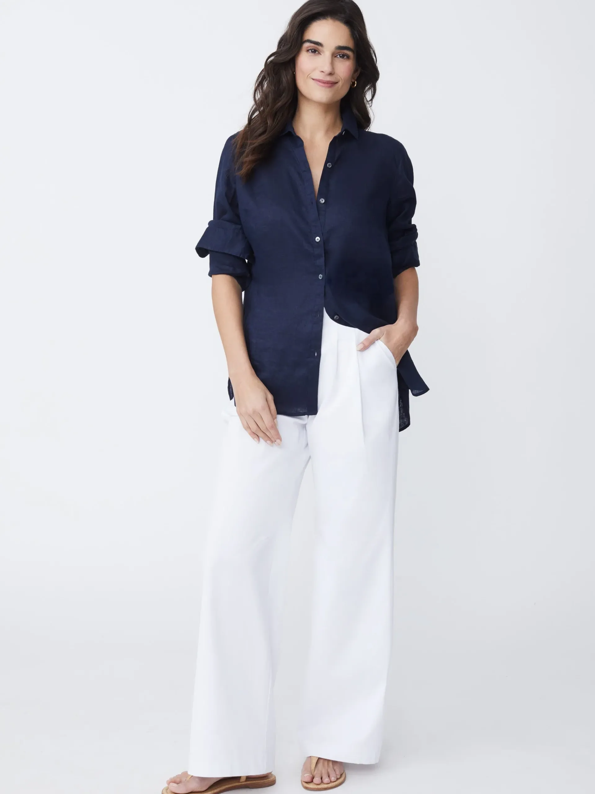 J.McLaughlin Britt Linen Shirt-Women Tops