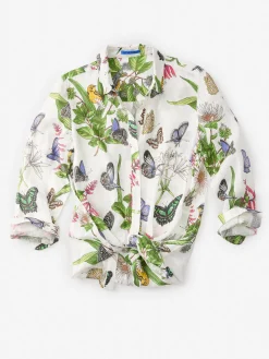 J.McLaughlin Britt Linen Shirt In Jardin Mariposa-Women Tops