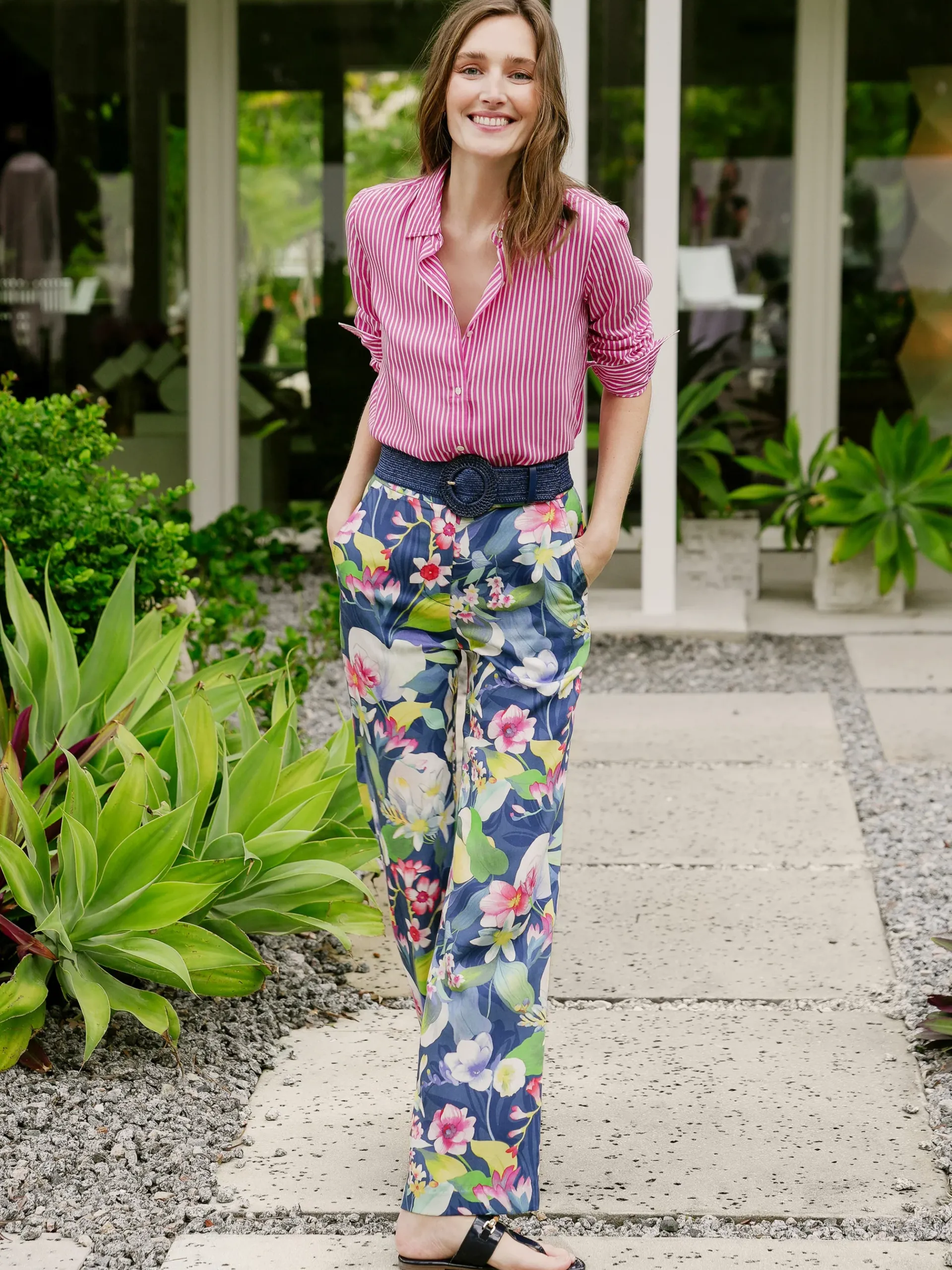 J.McLaughlin Broderick Pants In Floral Reef-Women Pants