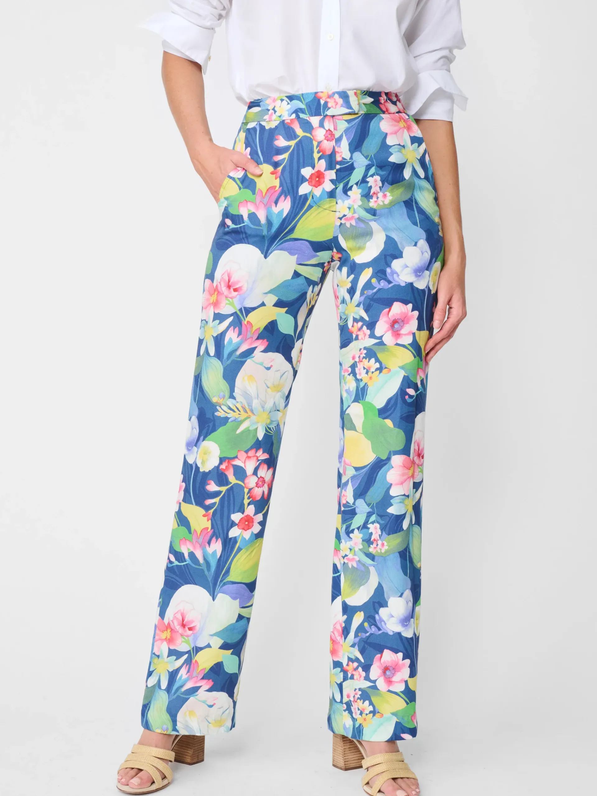 J.McLaughlin Broderick Pants In Floral Reef-Women Pants