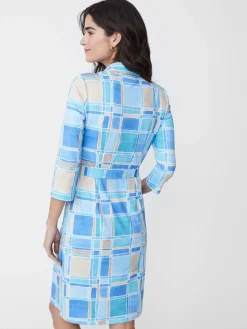J.McLaughlin Brynn Dress In Paintbrush Plaid-Women Dresses