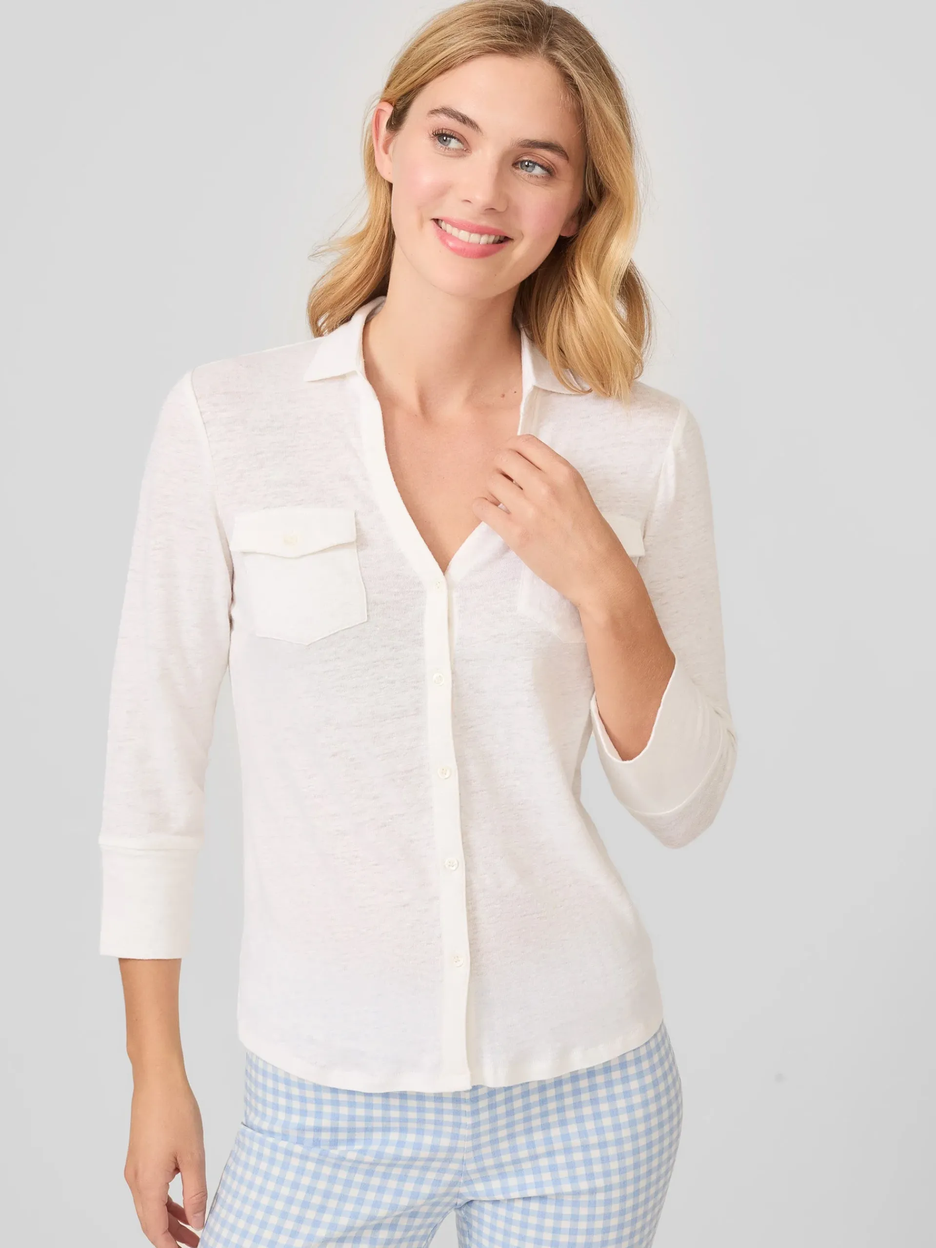 J.McLaughlin Brynn Linen Shirt-Women Tops