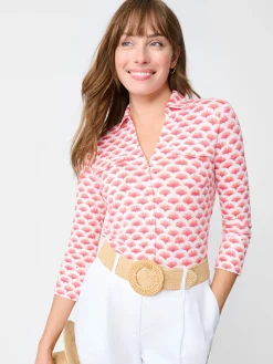 J.McLaughlin Brynn Linen Shirt In Gingko Mosaic-Women Tops