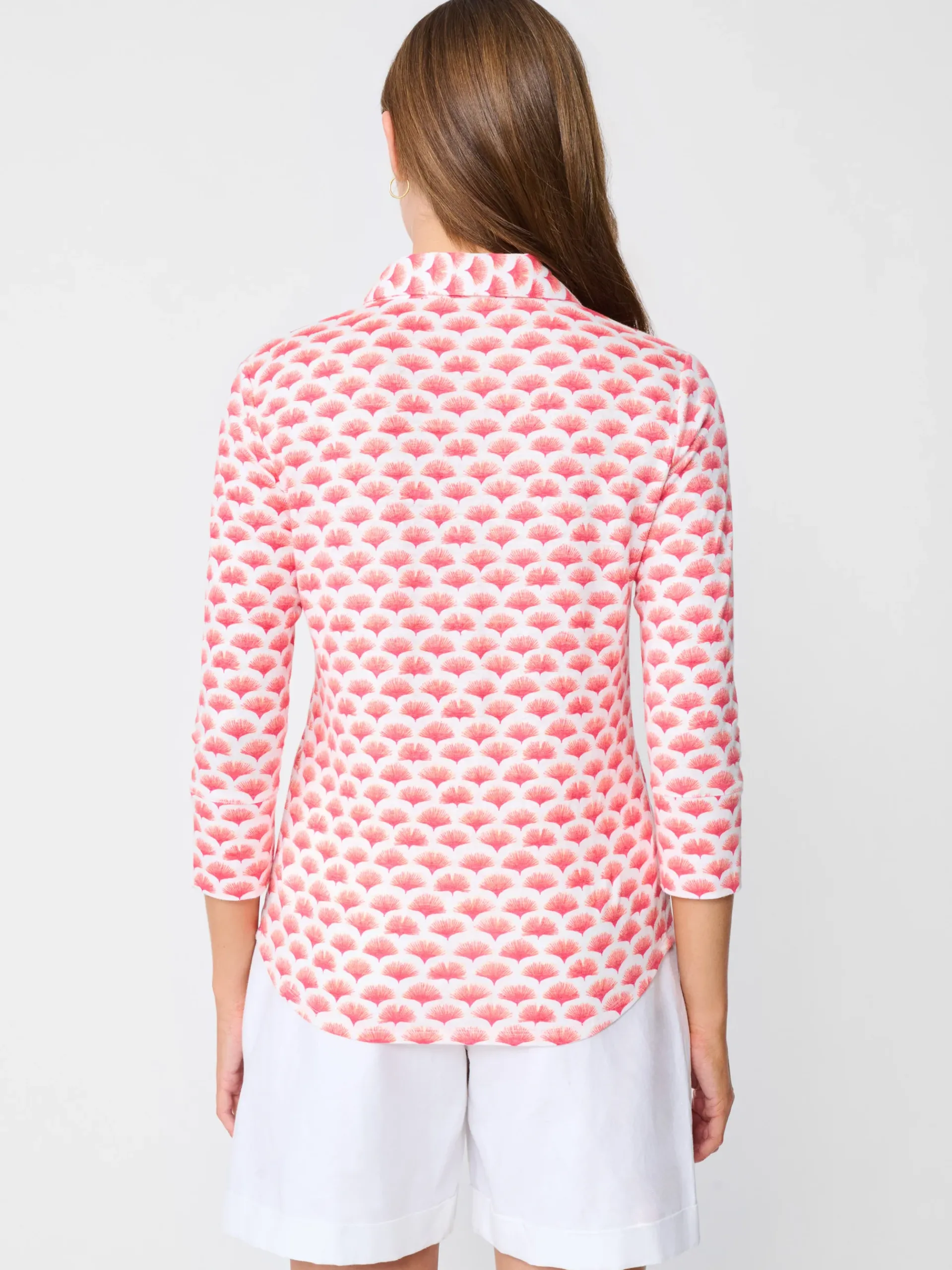 J.McLaughlin Brynn Linen Shirt In Gingko Mosaic-Women Tops