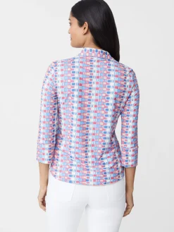 J.McLaughlin Brynn Lyford Jersey Shirt In Square Code-Women Tops