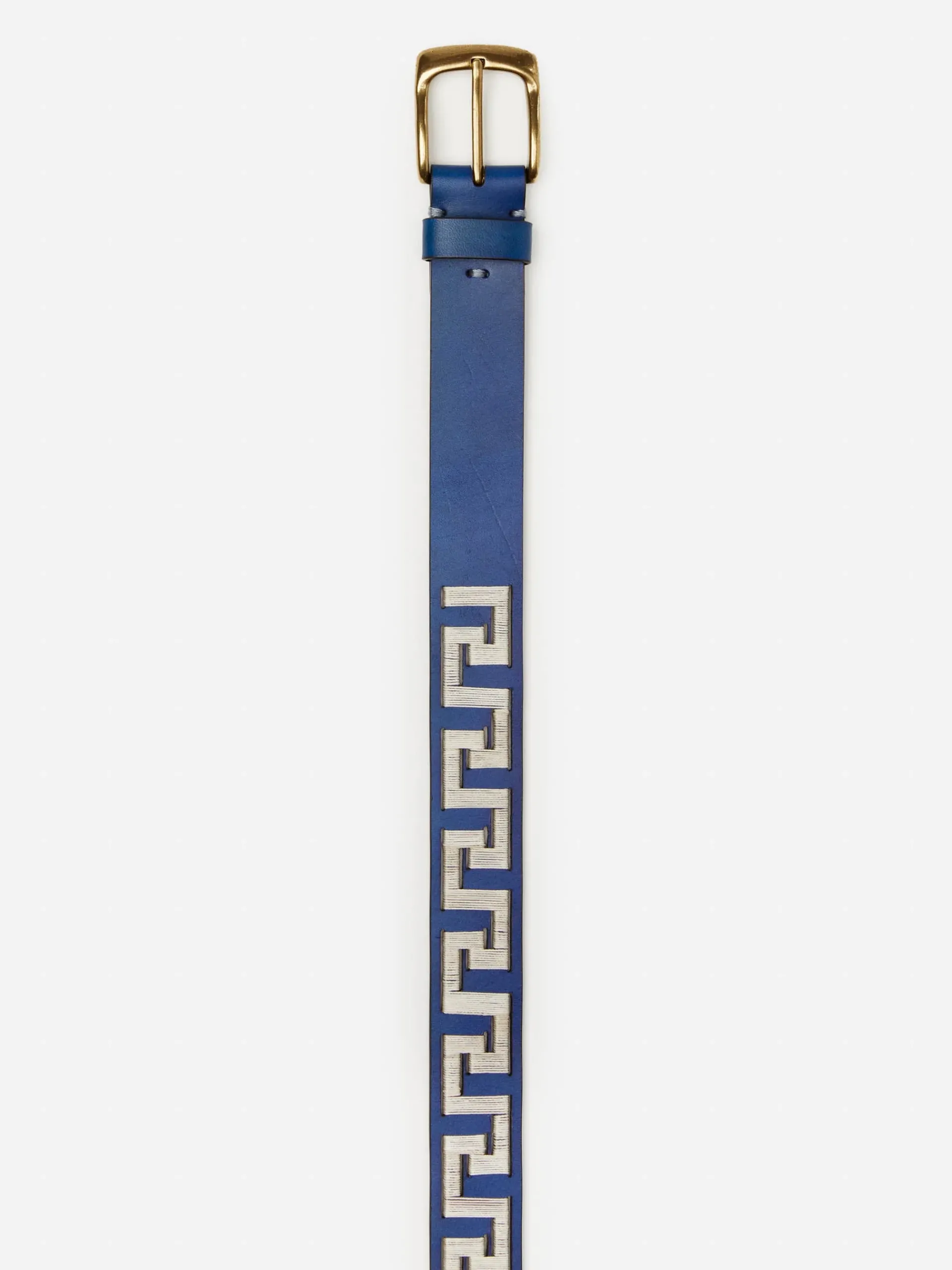 J.McLaughlin Caerus Leather Belt In Greek Key- Shoes & Accessories|Boots
