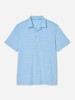 J.McLaughlin Callahan Cotton Polo In Stripe- Knits & Polos