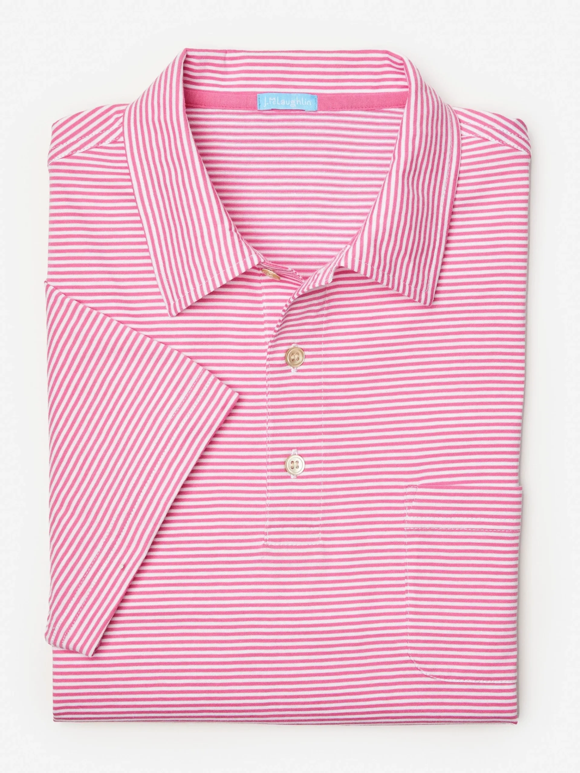 J.McLaughlin Callahan Cotton Polo In Stripe- Knits & Polos