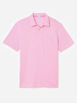 J.McLaughlin Callahan Cotton Polo In Stripe- Knits & Polos