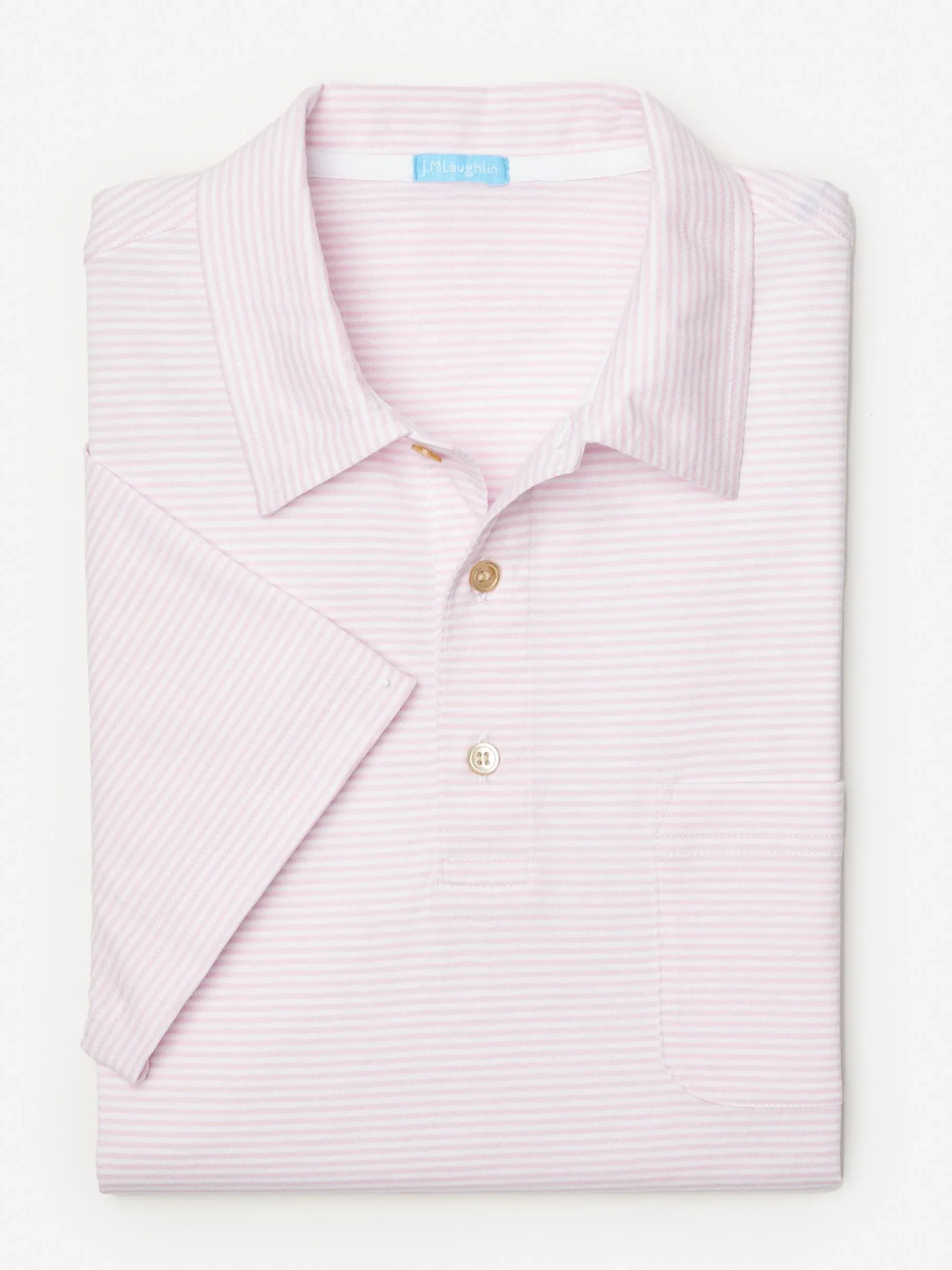J.McLaughlin Callahan Cotton Polo In Stripe- Knits & Polos