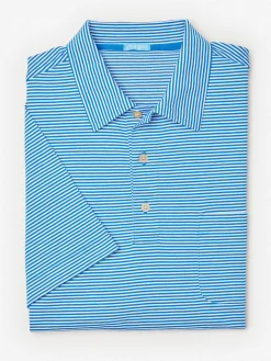 J.McLaughlin Callahan Cotton Polo In Stripe- Knits & Polos