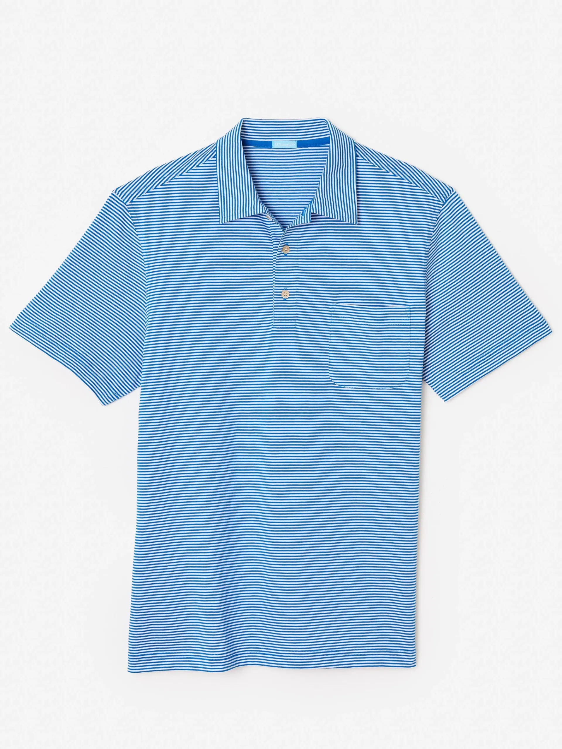 J.McLaughlin Callahan Cotton Polo In Stripe- Knits & Polos