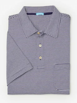 J.McLaughlin Callahan Cotton Polo In Stripe- Knits & Polos