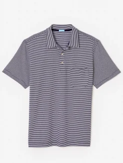 J.McLaughlin Callahan Cotton Polo In Stripe- Knits & Polos