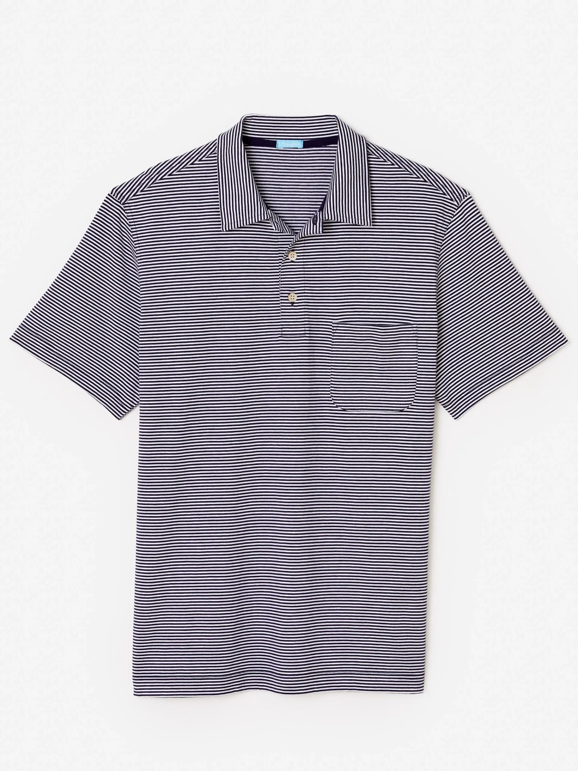 J.McLaughlin Callahan Cotton Polo In Stripe- Knits & Polos