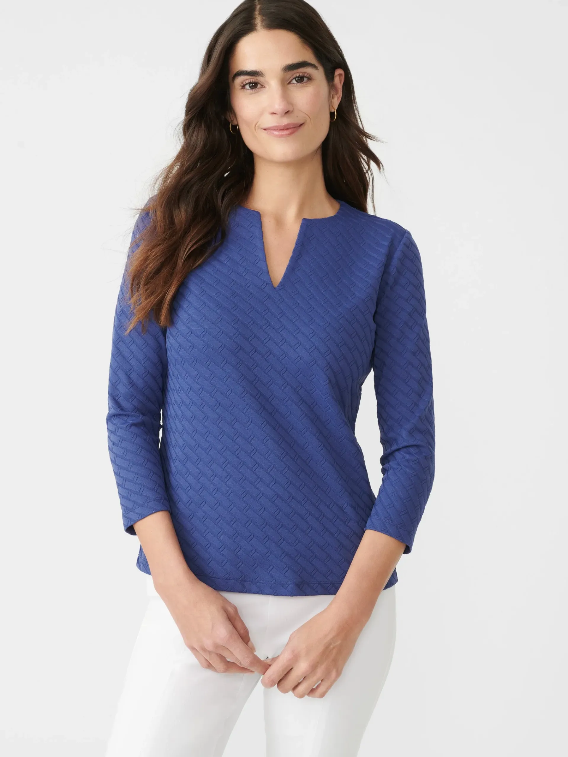 J.McLaughlin Carly Top In Fernwood Geo Jacquard-Women Tops