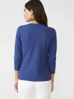 J.McLaughlin Carly Top In Fernwood Geo Jacquard-Women Tops