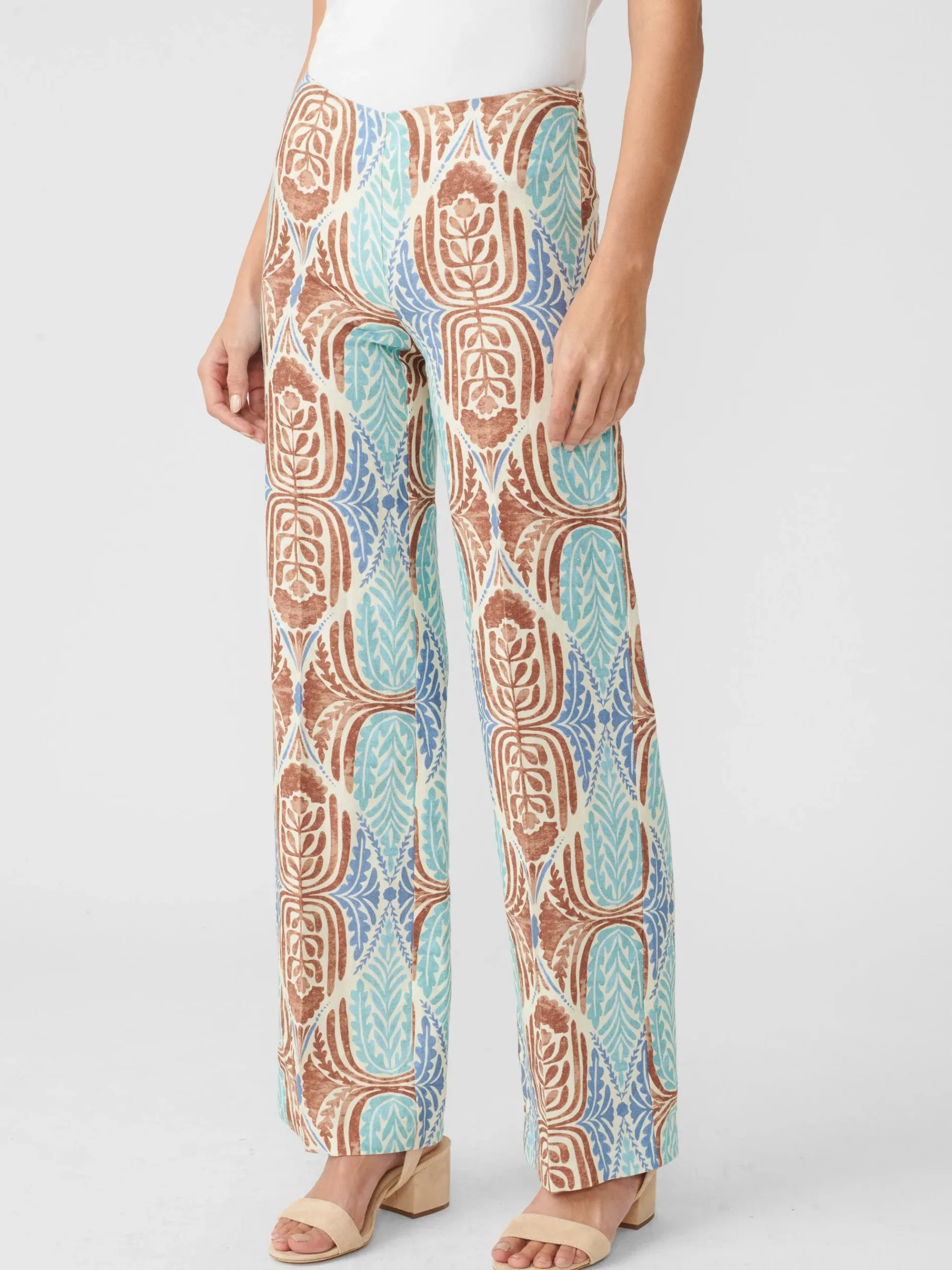 J.McLaughlin Carter Linen Pants In Carriage House Floral-Women Pants