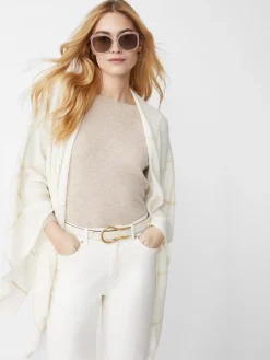 J.McLaughlin Chantal Cashmere Wrap In Window Pane-Women Jackets & Outerwear|Sweaters