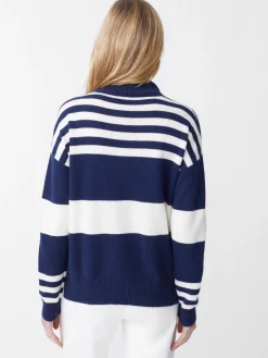 J.McLaughlin Clara Cashmere Turtleneck In Stripe-Women Sweaters