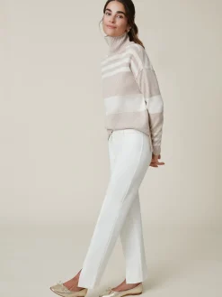 J.McLaughlin Clara Cashmere Turtleneck In Stripe-Women Sweaters