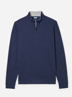 J.McLaughlin Clermont Cotton 1/4 Zip- Knits & Polos