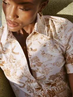 J.McLaughlin Cornelia Shirt In Chinoiserie Toile-Women Tops